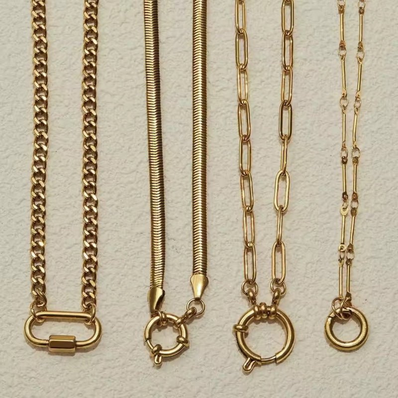 Cross-Border Bestseller Stainless Steel DIY Pearl Necklace Accessories Women's Dainty Design Titanium Steel Jewelry Findings