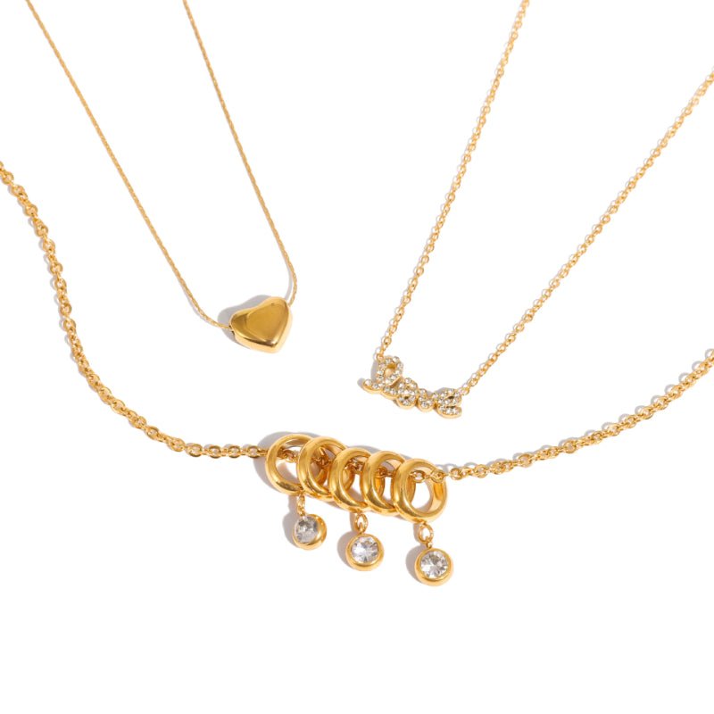 European American Valentine's Day Titanium Steel Necklace 18K Gold Non Fading Light Luxury High Grade Clavicle Chain Stainless Steel