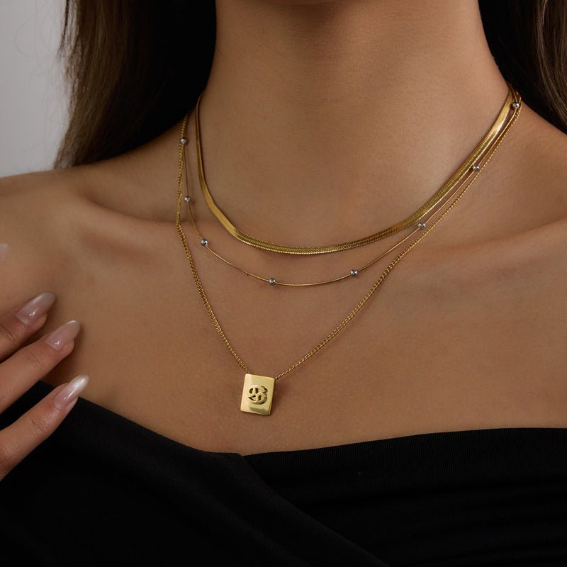 European American Zodiac Stainless Steel Necklace Minimalist High-End Collarbone Chain Titanium Steel Jewelry for Cross-Border Sale