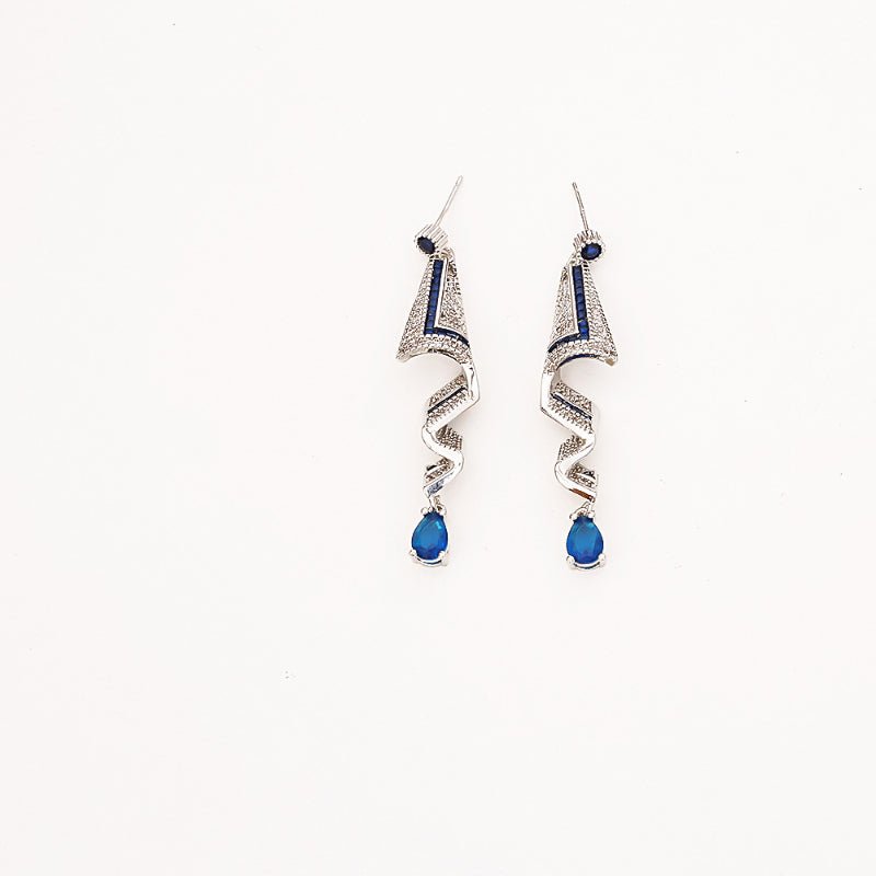 Light Luxury Satin Zircon Stud Earrings Creative Long Design Elegant Exquisite Famous Style Earrings