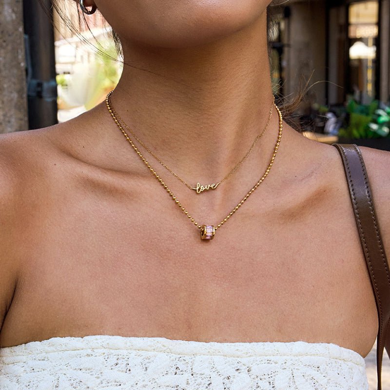 Waist Bead Titanium Steel Necklace Light Luxury Fortune Bead Choker Bvlgari Style Stainless Steel High-End Cross-Border Jewelry for Women