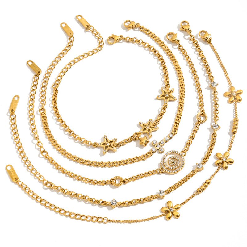 European and American stainless steel zircon bracelet light luxury high appearance level titanium steel non-fading jewelry