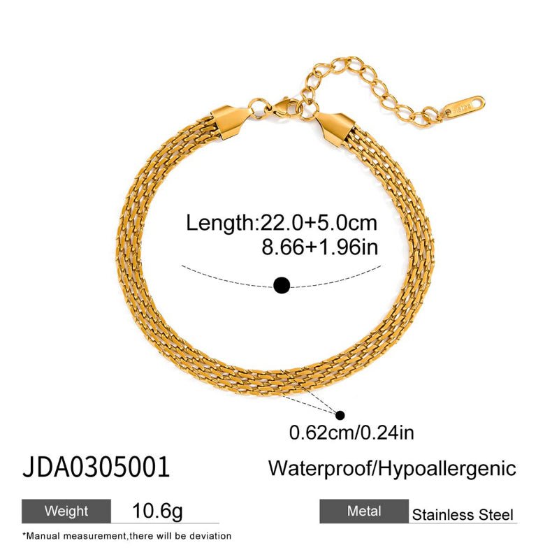 European American Stainless Steel Gold Anklet No Need To Take Off When Bathing High Grade Titanium Steel Foot Jewelry Non Fading Cross Border
