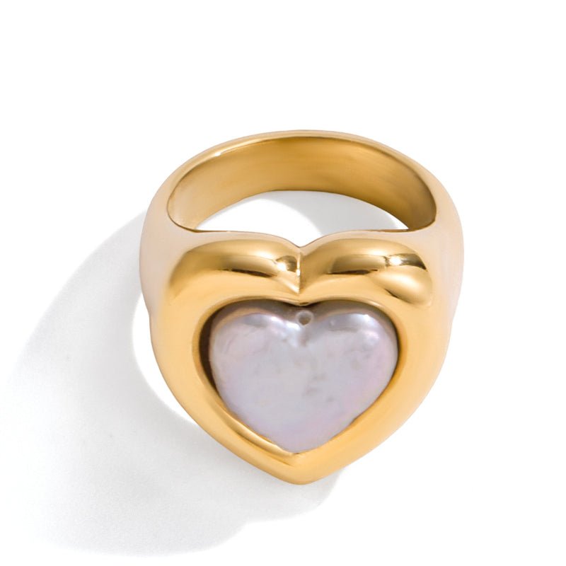 Valentine's Day Heart Ring Titanium Steel Tarnish-Free Band Light Luxury High-End Stainless Steel Cross-Border Jewelry for Women