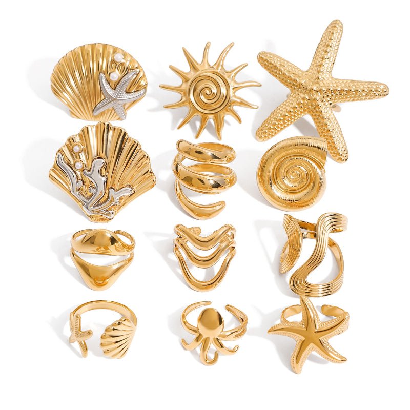 European American Titanium Steel Rings for Women Dainty Unique Design Stainless Steel Band Tarnish-Free Cross-Border Finger Jewelry