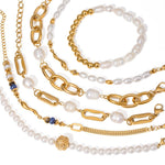 Cross-Border Stainless Steel Pearl Bracelet for Women Tarnish-Free Titanium Steel Beaded Bracelet High-End Stackable Hand Jewelry