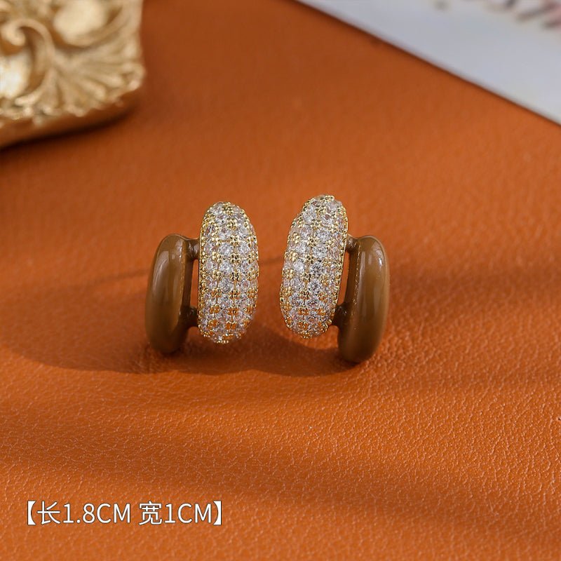 Source Factory Professional Designer Support OEM ODM Custom Copper Plated Real Gold Fashion Zircon Earrings