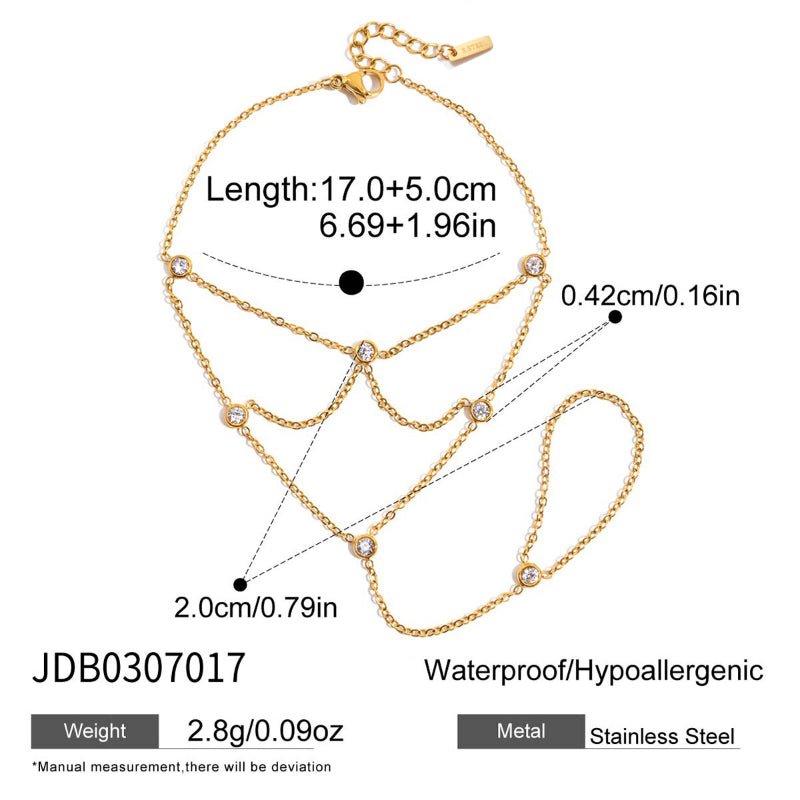 High Grade Stainless Steel Finger Connected Bracelet Light Luxury Minimalist Women's INS Korean Style Hand Jewelry Titanium Steel Cross Border Jewelry