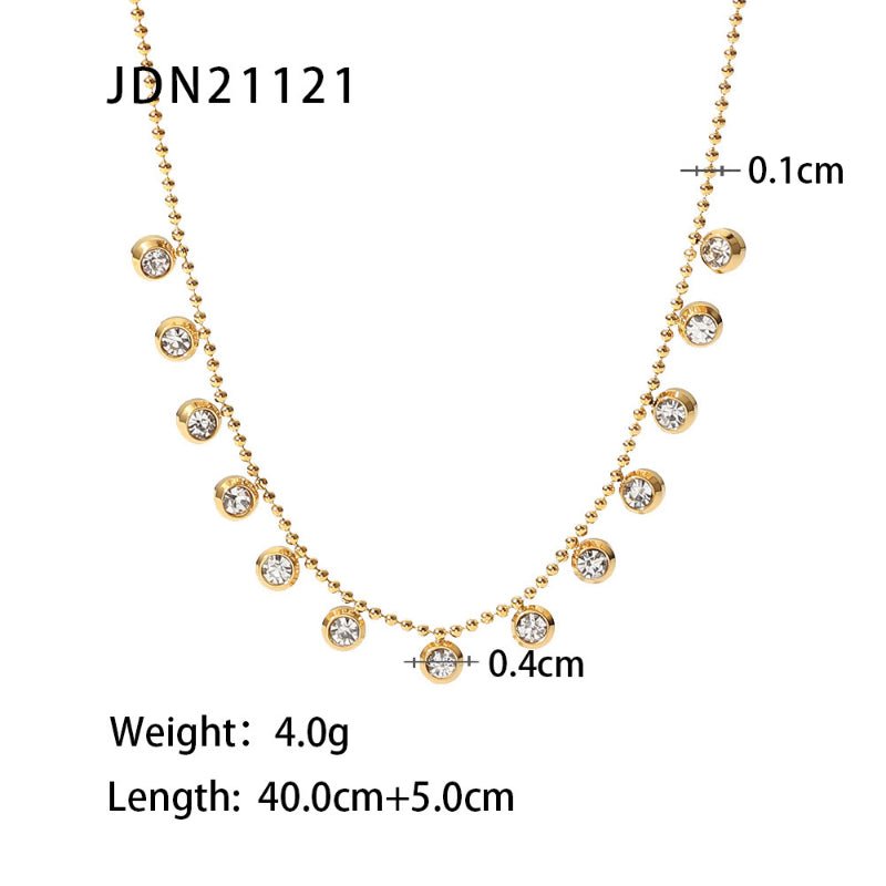 European American Stainless Steel Necklace Light Luxury Minimalist Clavicle Chain Body Chain 18K Gold Y-Shaped Chain Titanium Steel Cross Border Jewelry For Women