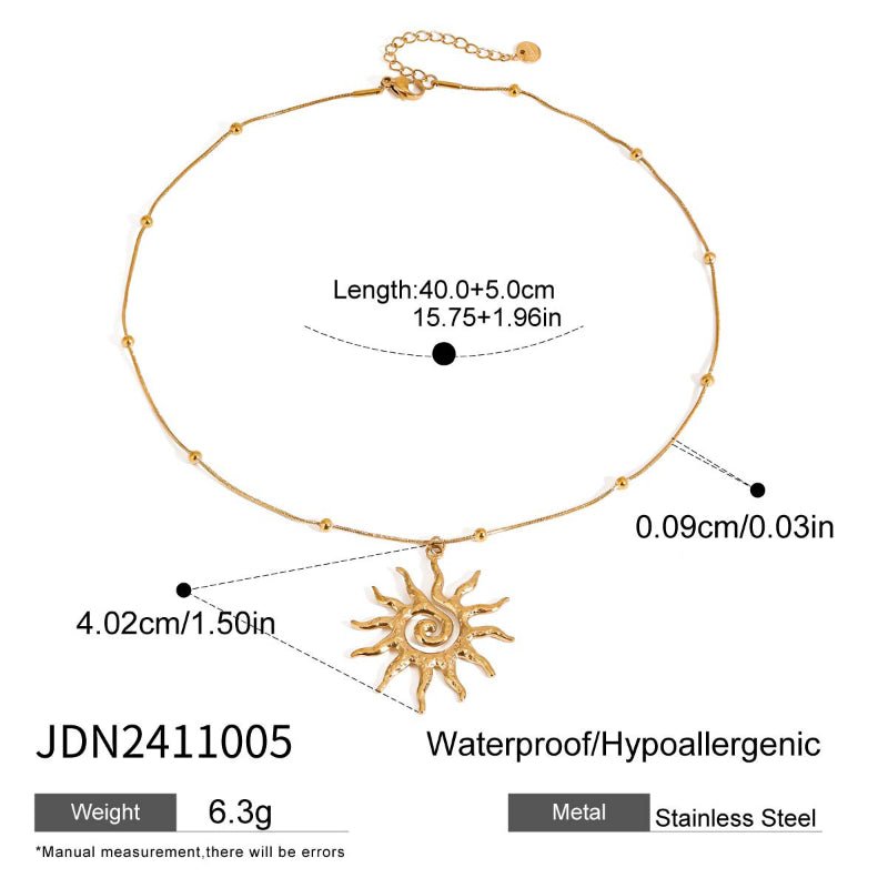 Cross-border Stainless Steel Vacation Jewelry Titanium Steel Necklace Light Luxury High-end Clavicle Chain European and American Pendant Accessories For Women