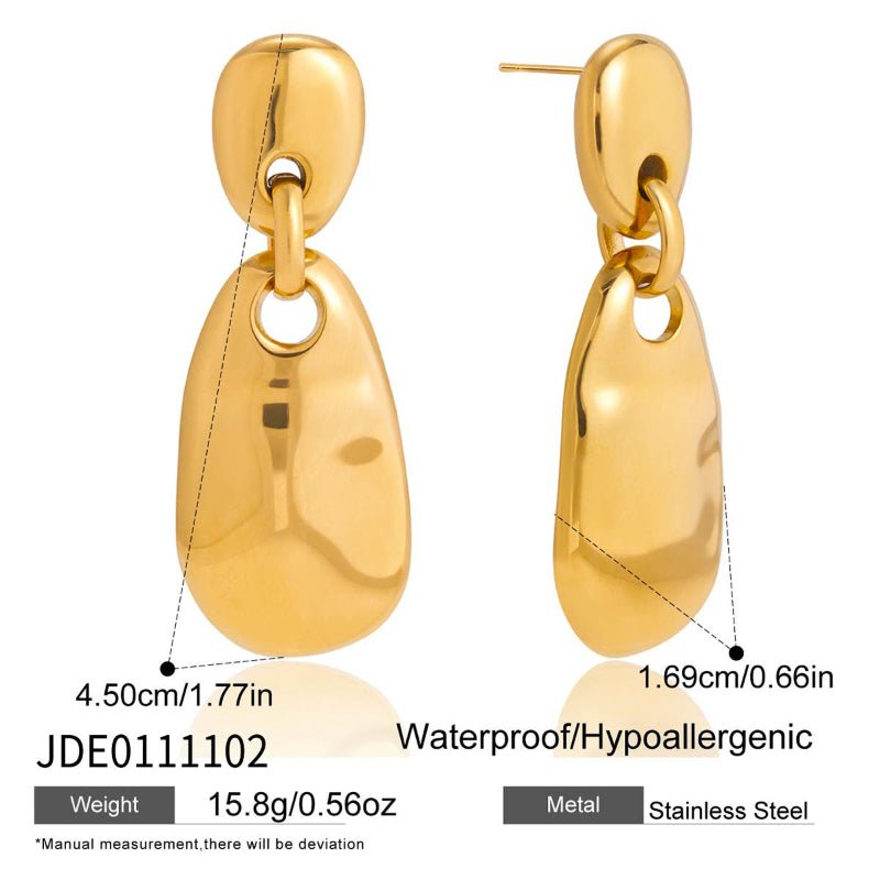 European American Style Stainless Steel Stud Earrings Light Luxury High Grade Earrings Non-Fading 18K Gold Titanium Steel Cross Border Jewelry