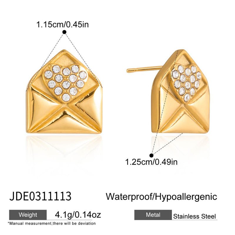 Cross Border Valentine's Day Jewelry Titanium Steel Heart Necklace Light Luxury Minimalist Clavicle Chain Stainless Steel Earrings High Grade