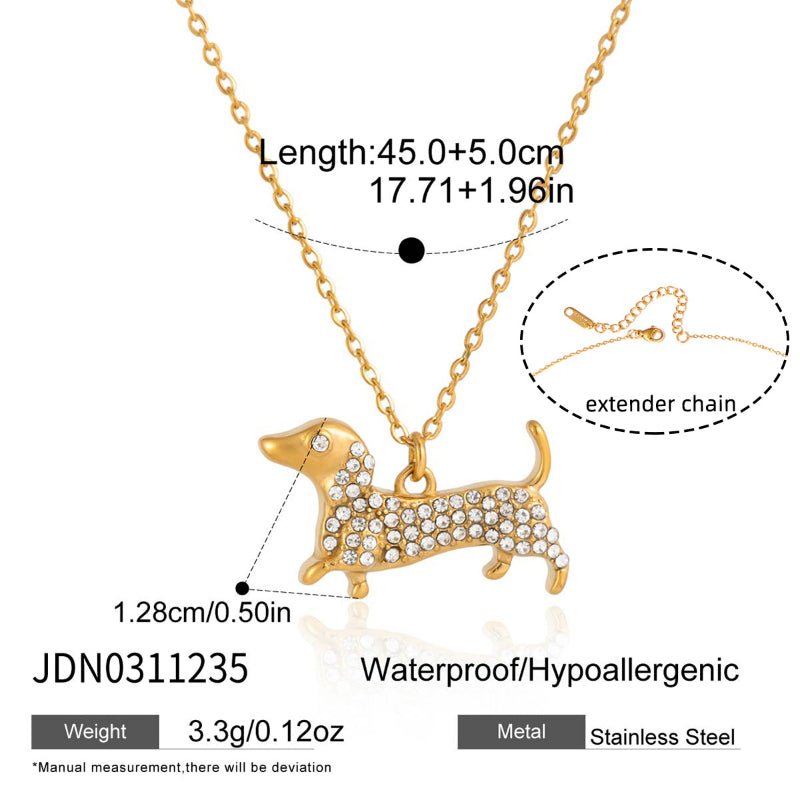 Cross Border Pet Inspired Jewelry For Women Titanium Steel Cat Dog Necklace Light Luxury Minimalist Design High Grade Non Fading Clavicle Chain