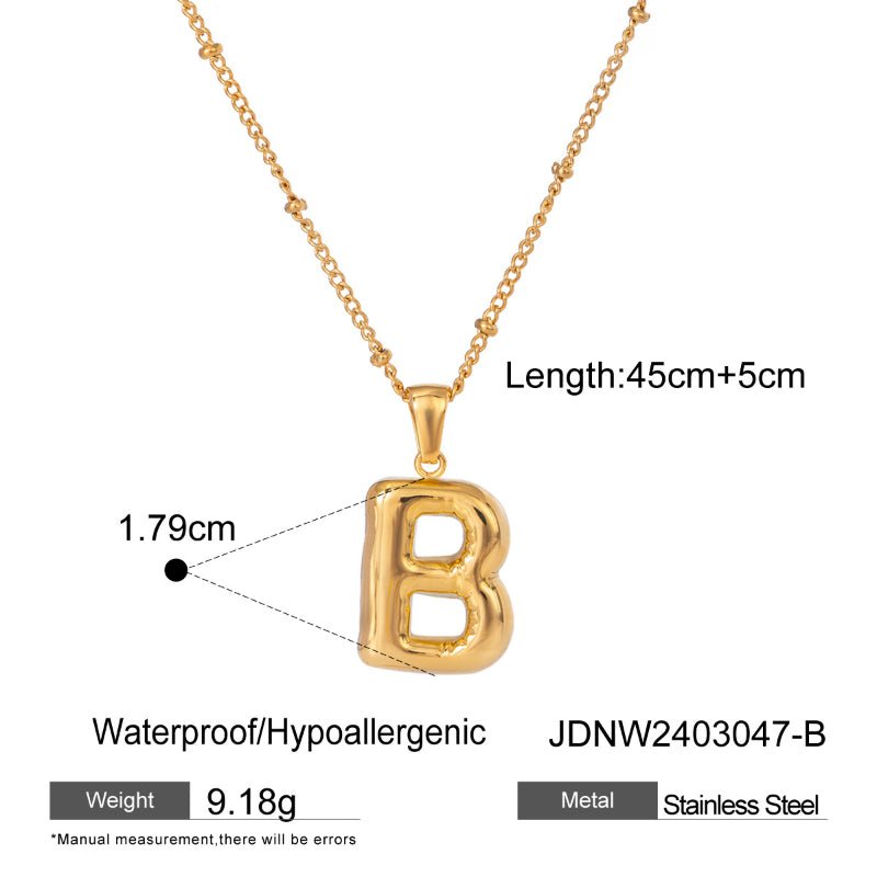European and American Style Stainless Steel Letter Necklace High Sense INS Pendant Necklace Cross Border Titanium Steel Jewelry Clavicle Chain