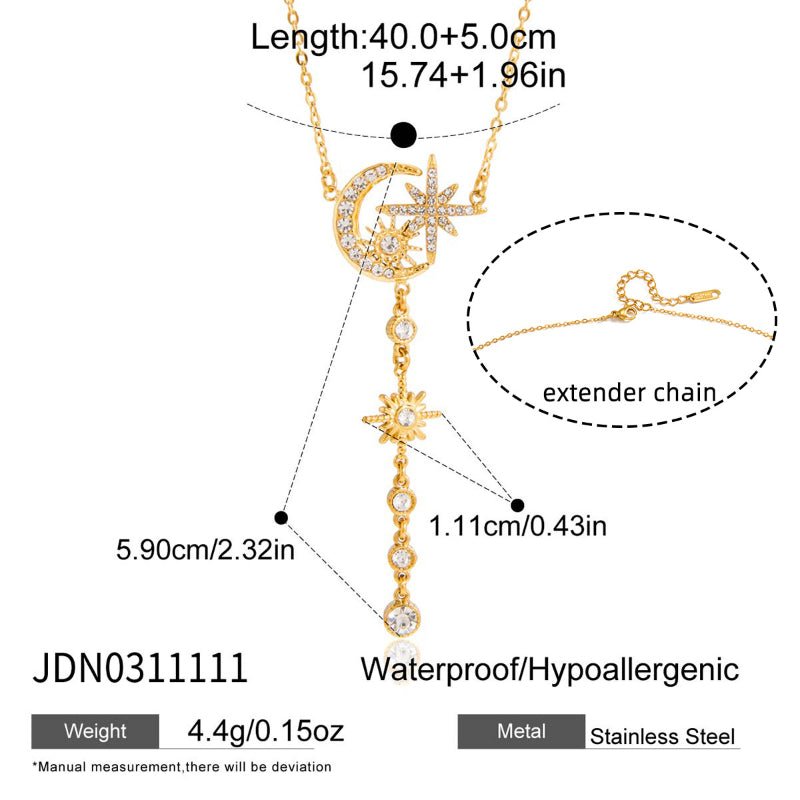 European American Stainless Steel Necklace Light Luxury Minimalist Clavicle Chain Body Chain 18K Gold Y-Shaped Chain Titanium Steel Cross Border Jewelry For Women