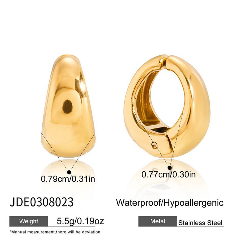 Stainless Steel Spring Ear Clips No Piercing Ear Cuffs Earrings Light Luxury High Grade Titanium Steel Cross Border Jewelry