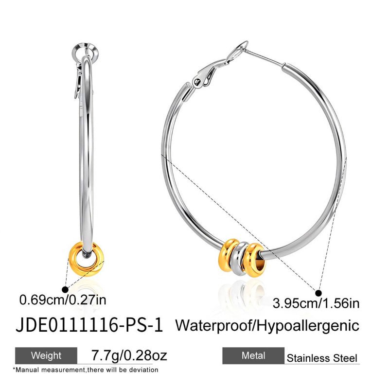 European American Stainless Steel Hoop Earrings INS Style Titanium Steel Cross Border Jewelry Hypoallergenic