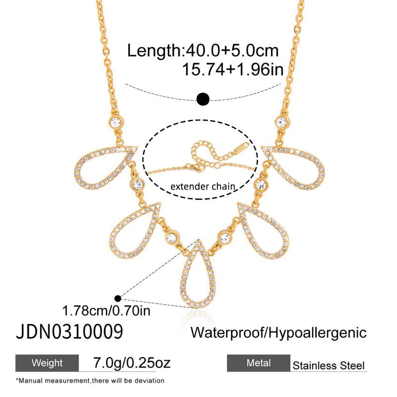 18K Gold Plated Stainless Steel Necklace Light Luxury Minimalist Design Clavicle Chain Body Chain Titanium Steel Cross Border Jewelry