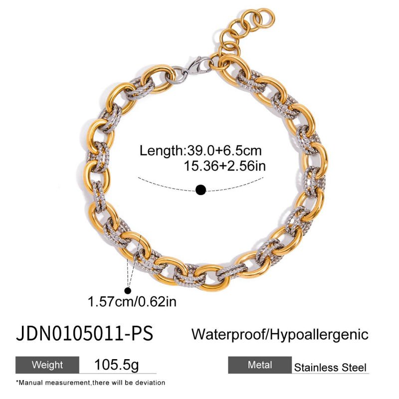 European American Style Color Block Stainless Steel Bracelet Non Fading Titanium Steel Luxury Fashion Jewelry