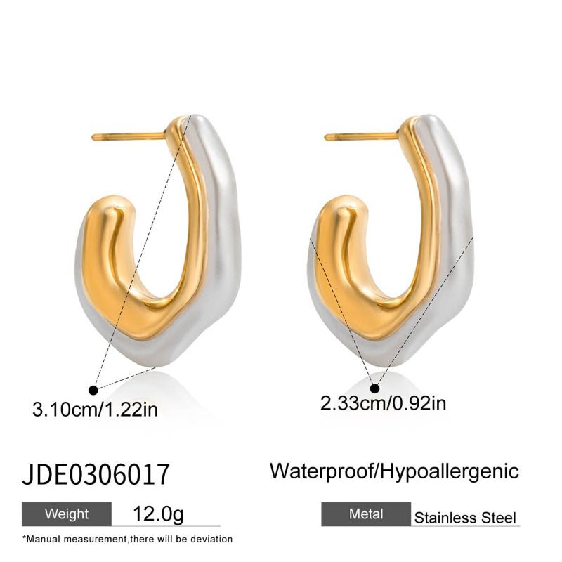 European American Stainless Steel Resin Faux Pearl Earrings Light Luxury Premium Ear Buckles Titanium Steel Jewelry Non Fading Cross Border