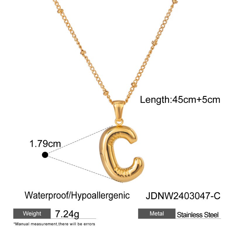 European and American Style Stainless Steel Letter Necklace High Sense INS Pendant Necklace Cross Border Titanium Steel Jewelry Clavicle Chain