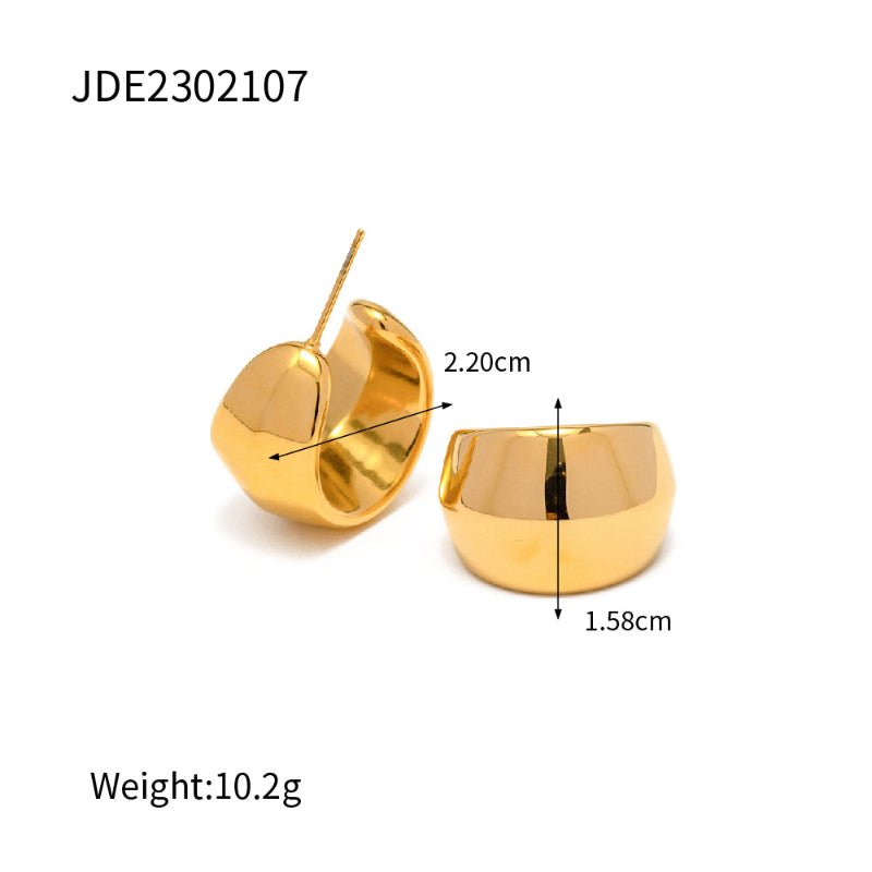 Cross Border Jewelry 18K Gold Water Drop Earrings INS Titanium Steel Earrings European American Earrings For Women INS Water Drop Earrings