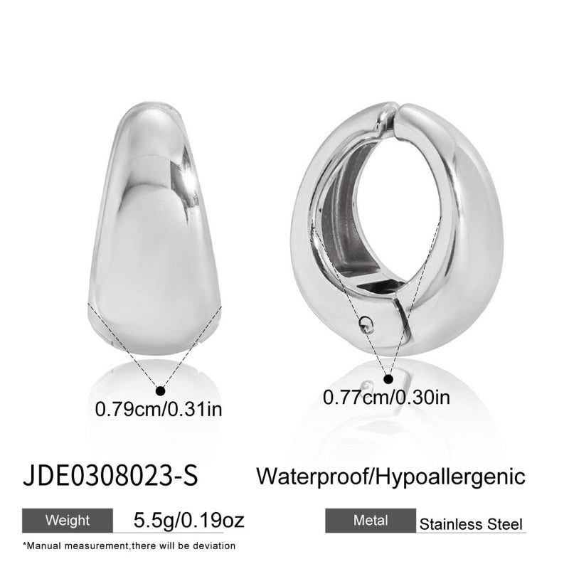 Stainless Steel Spring Ear Clips No Piercing Ear Cuffs Earrings Light Luxury High Grade Titanium Steel Cross Border Jewelry