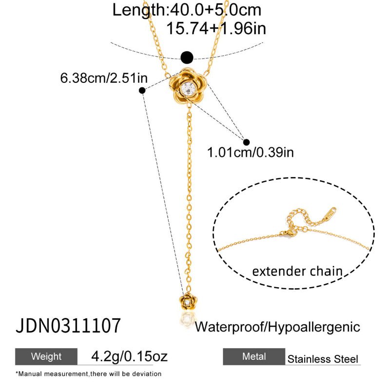 European American Stainless Steel Necklace Light Luxury Minimalist Clavicle Chain Body Chain 18K Gold Y-Shaped Chain Titanium Steel Cross Border Jewelry For Women