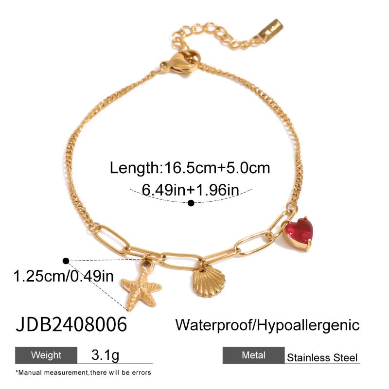 European American Stainless Steel Natural Stone Ocean DIY Bracelet Premium Personality Jewelry 18K Titanium Steel Accessories Cross Border