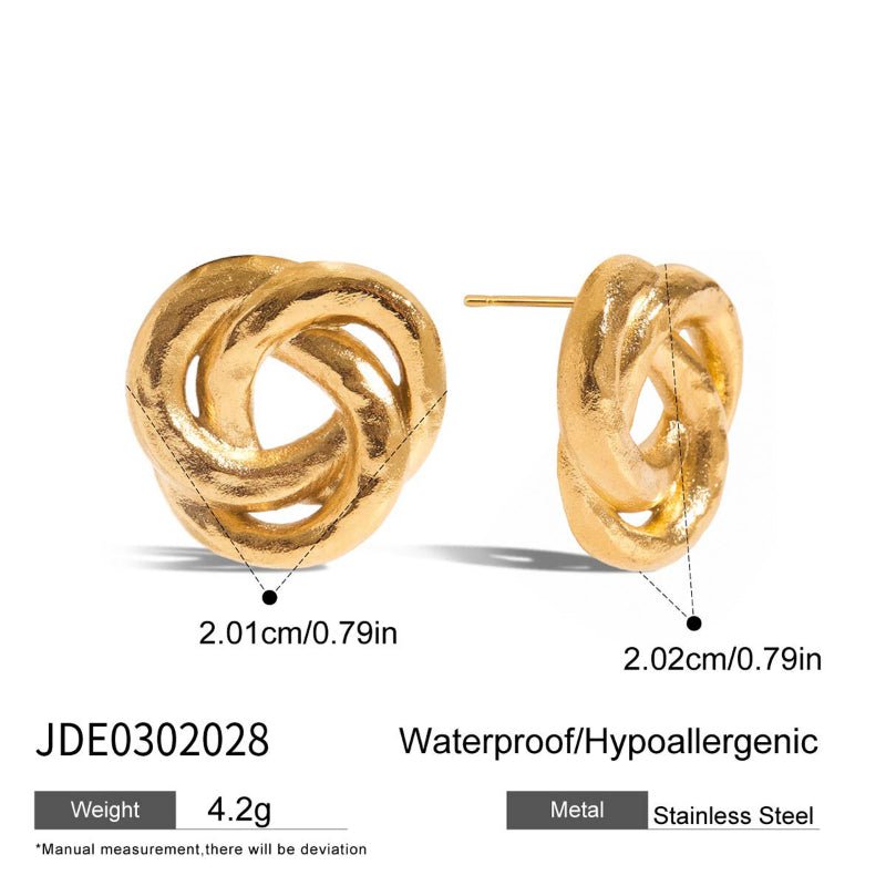 European American Stainless Steel Zircon Tassel Hoop Earrings Exaggerated High Grade Studs Ear Cuffs Titanium Steel Cross Border Jewelry