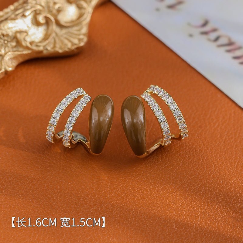 Source Factory Professional Designer Support OEM ODM Custom Copper Plated Real Gold Fashion Zircon Earrings