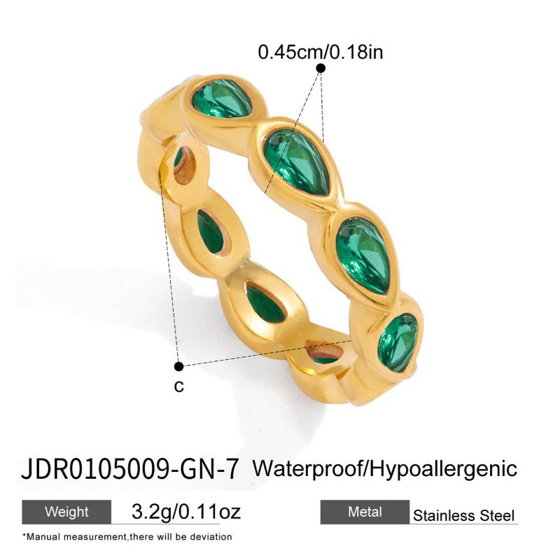 Stainless Steel Zircon Ring Minimalist High Grade Design Finger Ring 18K Gold European American Cross Border Titanium Steel Jewelry For Women