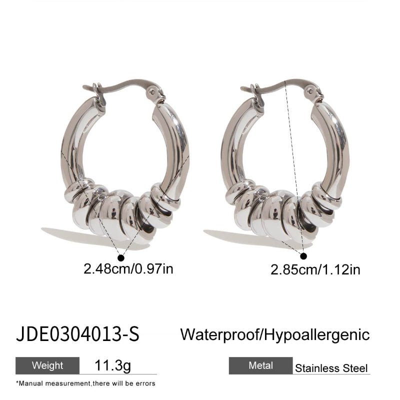 Color Block Stainless Steel Earrings for Women Non Fading Titanium Steel Studs Luxury Fashion Jewelry