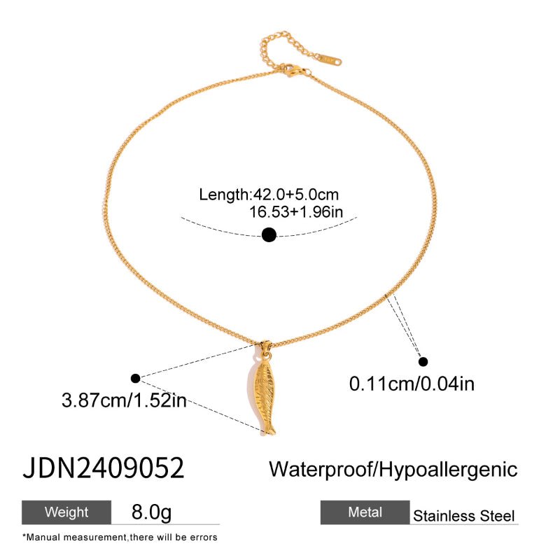 Cross-border Stainless Steel Vacation Jewelry Titanium Steel Necklace Light Luxury High-end Clavicle Chain European and American Pendant Accessories For Women