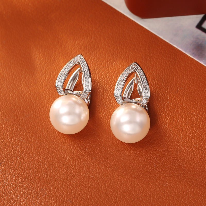 Manta Rose Mauve Swarovski Pearl Earrings Luxury Fashion Light Luxury Trendy Shiny Glass Bead Earrings