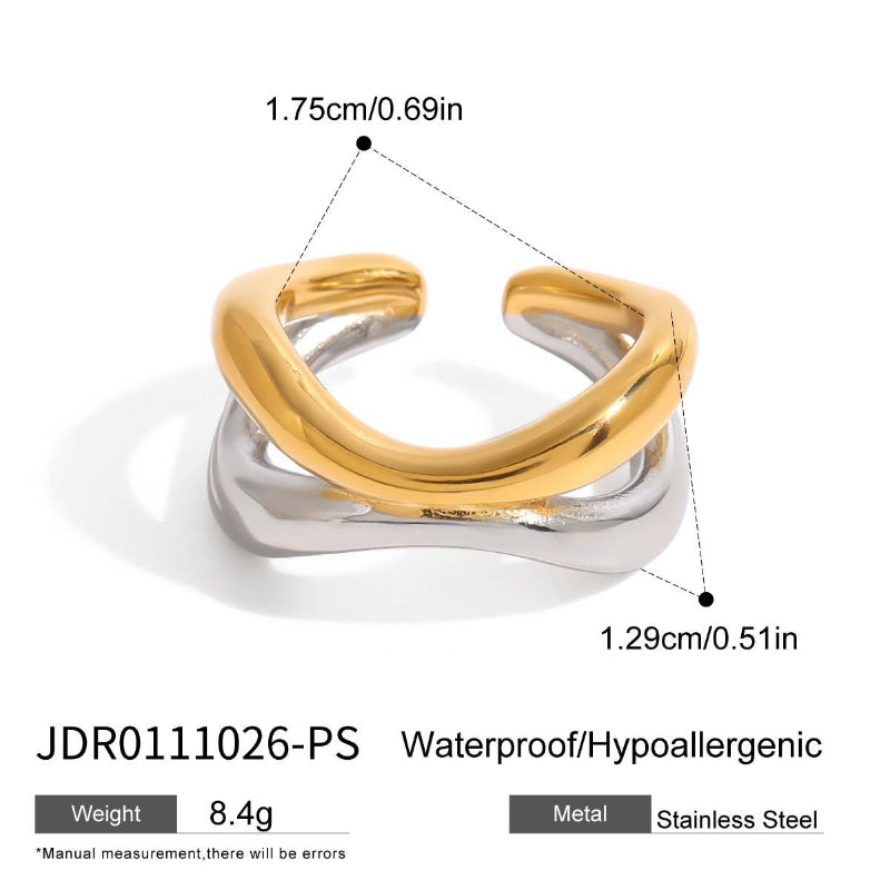 European and American Jewelry Stainless Steel Pearl Ring Titanium Steel Non-Fading Jewelry Niche Design Finger Ring Ring Cross-border