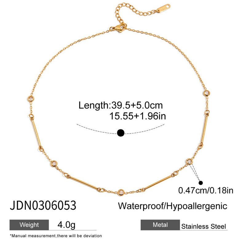 European American Stainless Steel Love Heart Necklace Light Luxury Minimalist Design Clavicle Chain Titanium Steel Cross Border Jewelry For Women Advanced Sense