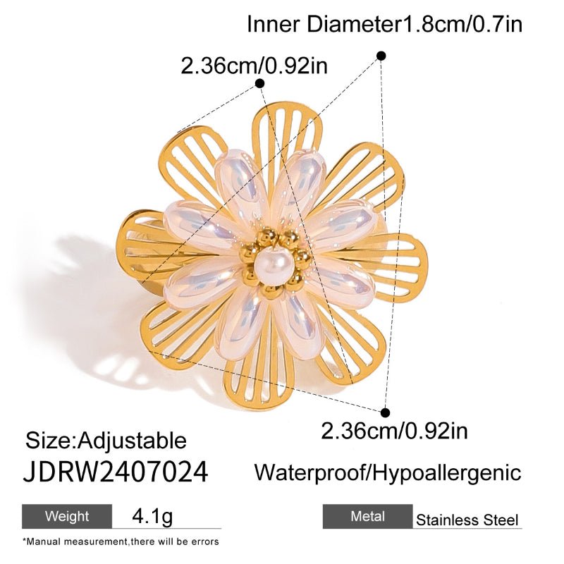 European American Natural Stone Ring Titanium Steel Non Fading Jewelry Cross Border Hot Sale Ring Stainless Steel Jewelry Premium