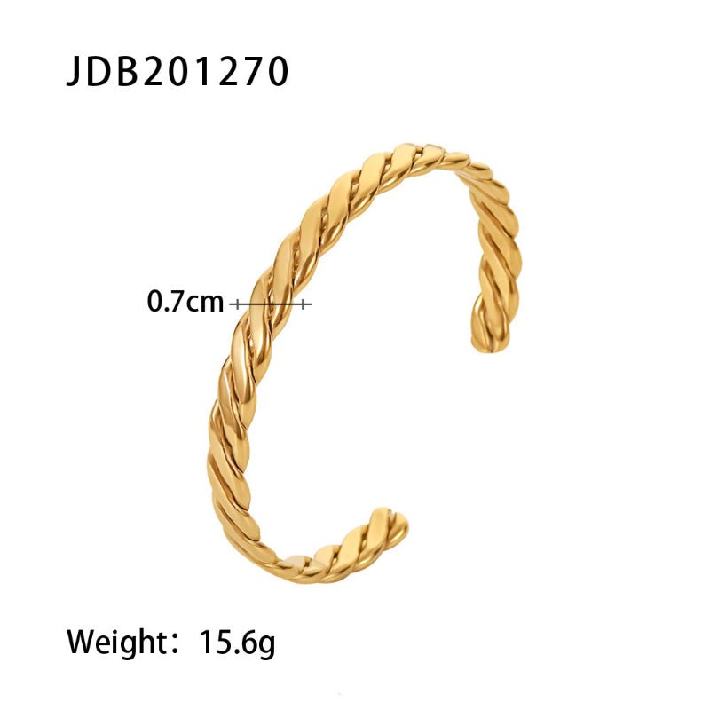 ieding European American 18K Gold Stainless Steel Zircon Bracelet Non Fading Light Luxury High Grade Hand Jewelry Titanium Steel Cross Border Jewelry