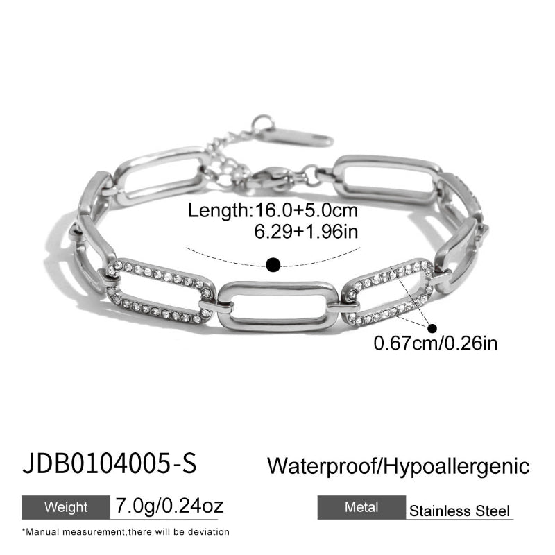 European American Stainless Steel Cuban Chain Bracelet Light Luxury Minimalist For Women Non-Fading Hand Jewelry High Grade Titanium Steel Cross Border Jewelry