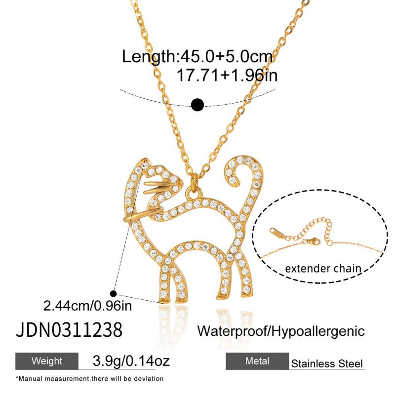 Cross Border Pet Inspired Jewelry For Women Titanium Steel Cat Dog Necklace Light Luxury Minimalist Design High Grade Non Fading Clavicle Chain