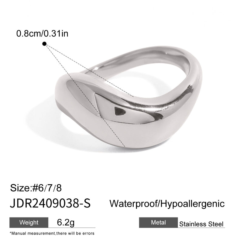 European and American Stainless Steel Ring High Grade Niche Exaggerated Finger Ring Titanium Steel 18K Gold Jewelry Cross-border Ring