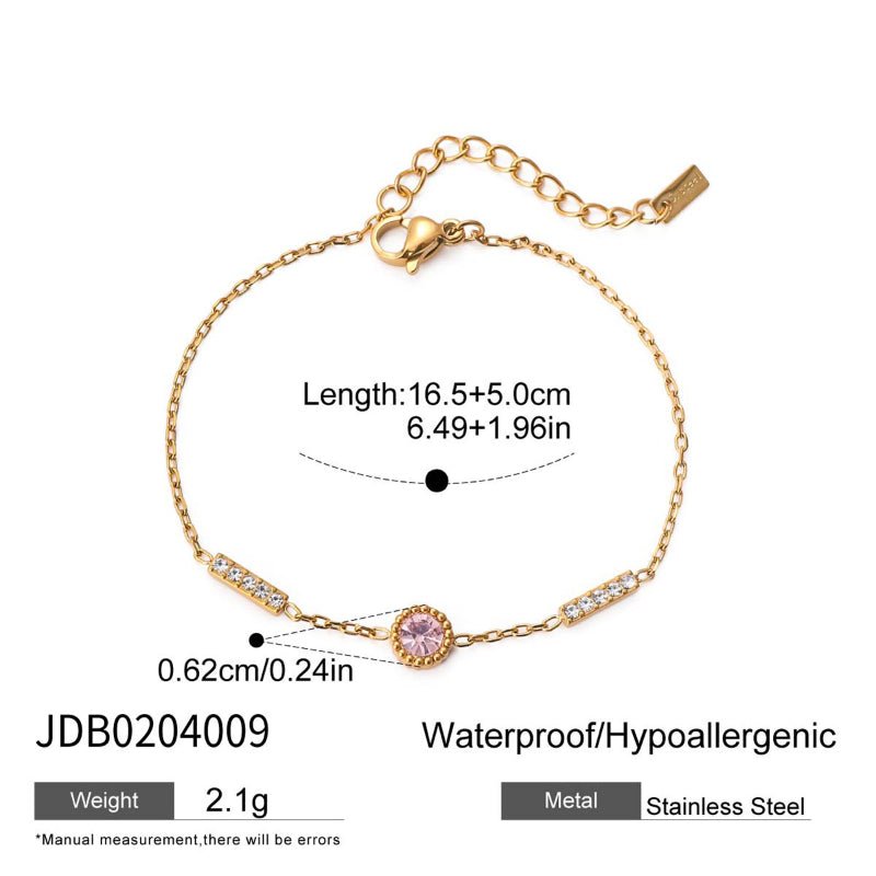 European and American Style Stainless Steel Zircon Bracelet For Women Light Luxury High End Jewelry Non Fading Titanium Steel Jewelry Cross Border Hot Sale