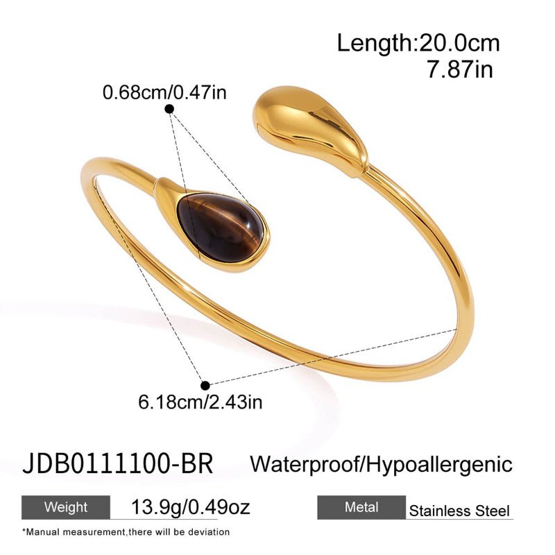 Natural Stone Titanium Steel Ring Light Luxury Premium Bracelet Non Fading Cross Border Hot Sale Jewelry Stainless Steel Jewelry