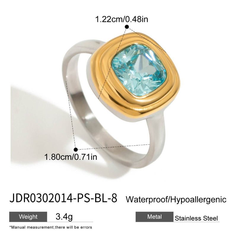 European American Titanium Steel Gold Ball Pearl Necklace Light Luxury Premium Jewelry Stainless Steel Natural Stone Ring Cross Border