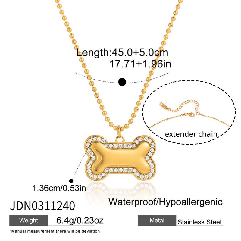 Cross Border Pet Inspired Jewelry For Women Titanium Steel Cat Dog Necklace Light Luxury Minimalist Design High Grade Non Fading Clavicle Chain