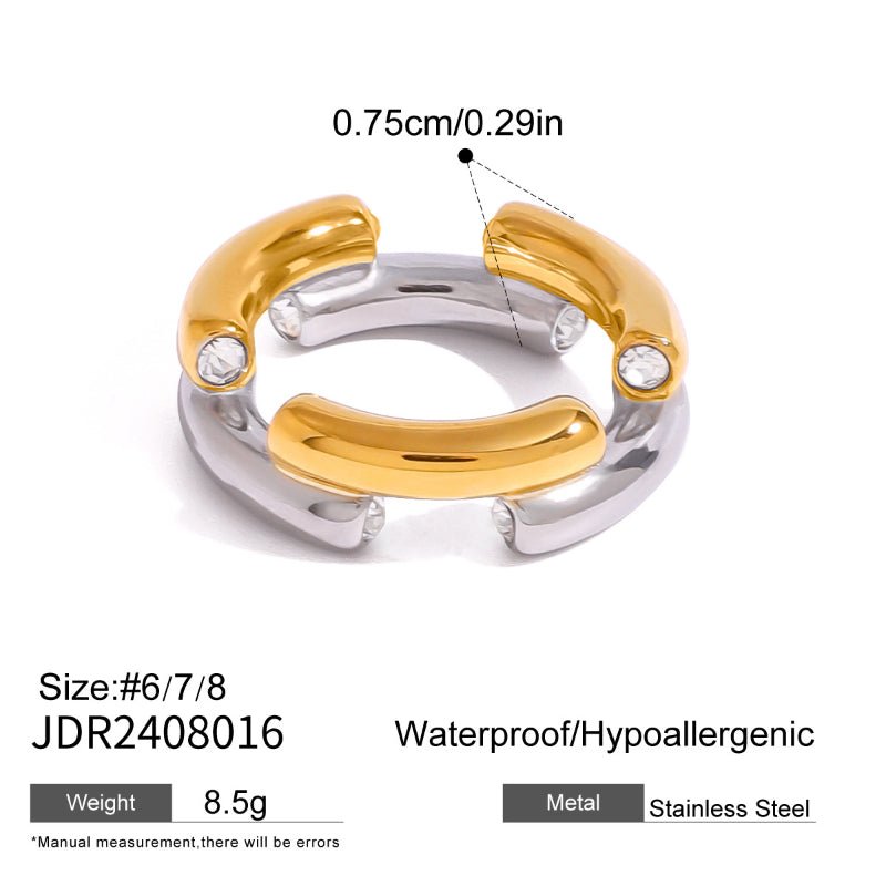 European American Style Color Block Stainless Steel Circle Earrings High End Ins Style Titanium Steel Rings Fashion Jewelry