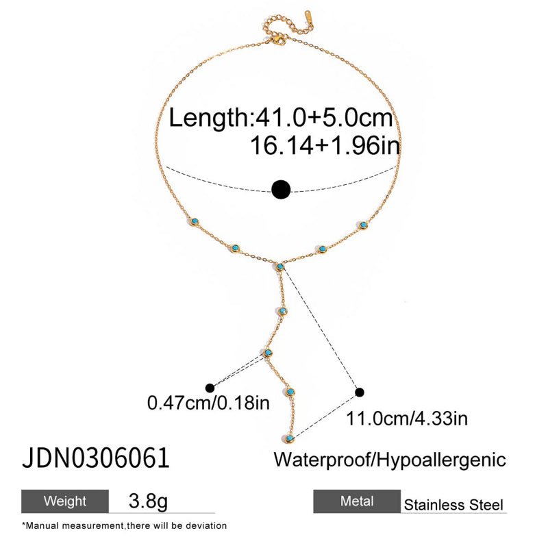 Titanium Steel Zircon Light Luxury Sweater Necklace 18K Gold For Women Autumn Winter Premium Y Necklace Stainless Steel Cross Border Jewelry