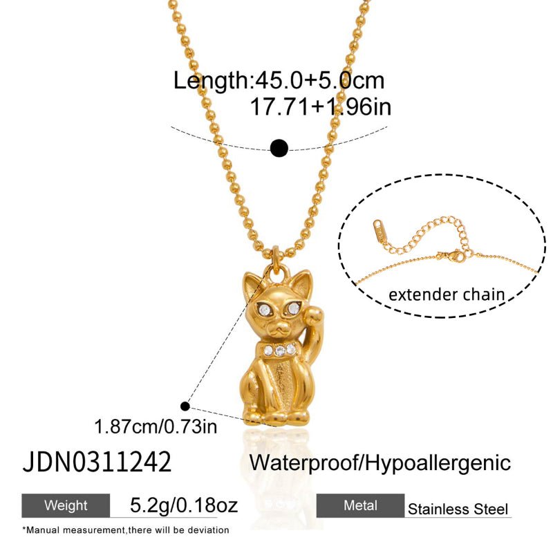 Cross Border Pet Inspired Jewelry For Women Titanium Steel Cat Dog Necklace Light Luxury Minimalist Design High Grade Non Fading Clavicle Chain