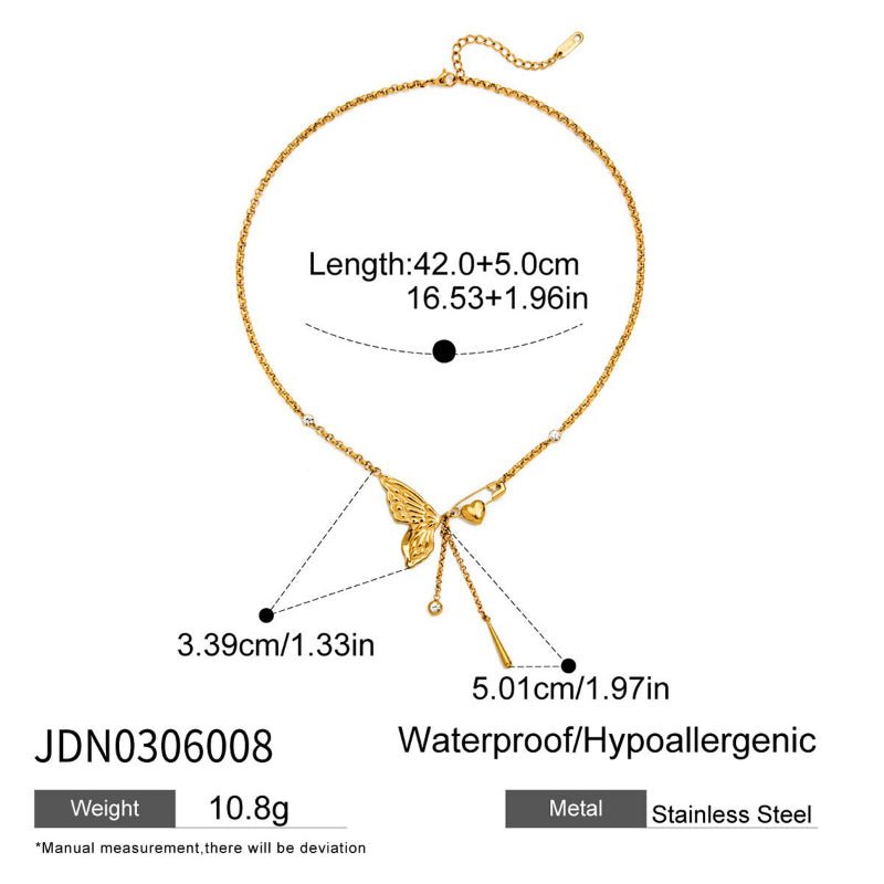 European American Titanium Steel Zircon Necklace Light Luxury Niche Jewelry For Women Non Fading Stainless Steel Earrings Cross Border Earrings